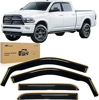 Nilight in-Channel Window Visors for Ram 1500 Crew Cab 2009-2018, 4PCS