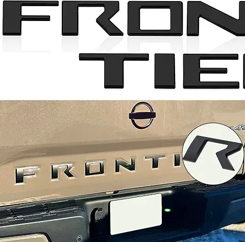 Tailgate Insert Letters Compatible with 2022 2023 2024 2025 2026 Frontier Accessories 3D Raised Emblem Decals with Strong Adhesive Matte Black