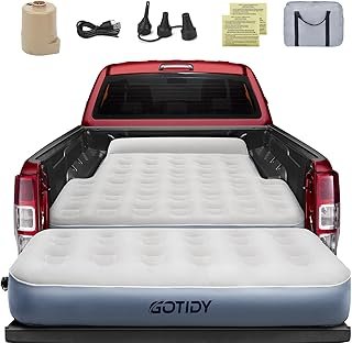 Inflatable Truck Bed Mattress for Tacoma Truck Air Mattress 5ft-5.5ft for Mid-Size Pickup with Detachable Tailgate Extension​, Honda Ridgeline Jeep Gladiator JT,Space-Optimized Design, Built in Pump