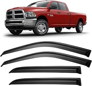 Window Visors Rain Guards for 2009-2018 Dodge Ram 1500 Crew/Mega Cab