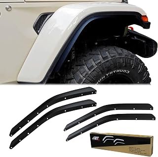 Front & Rear Fender Flares Extensions Set for 2020-2026 Jeep Wrangler Gladiator JT Mojave & Rubicon (Fit for JT High Fender)
