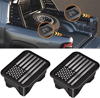 Bed Rail Stake Pocket Covers for Dodge Ram 1500 2019 2020 2021 2022 2023 2024 2025 2026 Truck Accessories Caps Rear Holes Plugs Covers Black/Silver 2Pcs