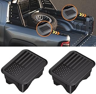 Bed Rail Stake Pocket Covers for Dodge Ram 1500 2019 2020 2021 2022 2023 2024 2025 2026 Truck Accessories Caps Rear Holes Plugs Covers Black 2Pcs