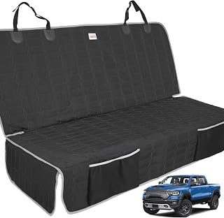 Dog Car Seat Cover for Back Seat,Washable Bench Seat Cover for Truck,Waterproof Nonslip Backseat Cover Protector for F150/Ram1500/GMC Sierra/Chevrolet Silverado,Car Seat Covers for Dogs