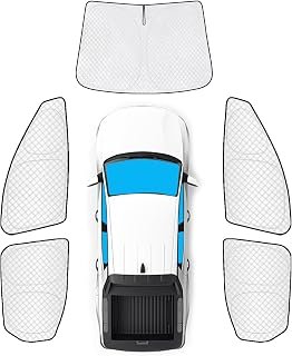 KMF 5pcs Thicken Car Sun Shades for Hyundai Santa Cruz 2022-2025 2026 Accessories, Car Window Covers Sunshade for Windshield Side Rear, Truck UV Block and Privacy Blackout for Camping
