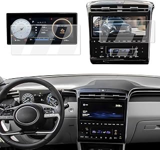 Screen Protector 3 Pcs for 2022-2024 Hyundai Tucson/Tucson Hybrid/Santa Cruz, 10.25-Inch Navigation+10.25-Inch Dashboard+A/C Panel 9H Tempered Glass Screen 2022-2024 Tucson/Santa Cruz Accessories