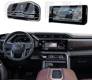 Screen Protector 3 Pcs For 2022-2026 GMC Sierra 1500 & 2024-2026 Sierra 2500HD/3500HD, 12.3-Inch Dashboard+13.4-Inch Navigation HD 9H Tempered Glass Protector For Sierra 1500/2500HD/3500HD Accessories