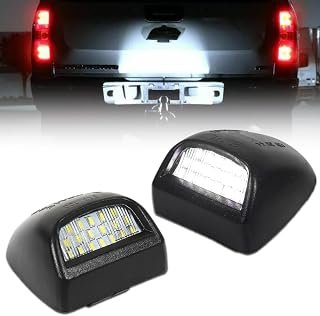 LED License Plate Light for Chevy Silverado 1500 2500 3500 Suburban Tahoe GMC Sierra Yukon XL Cadi-llac Escalade Pickup Truck, Chevy Silverado Led Rear Tag Lamp, 6000K Xenon White Lights, 2 PCS