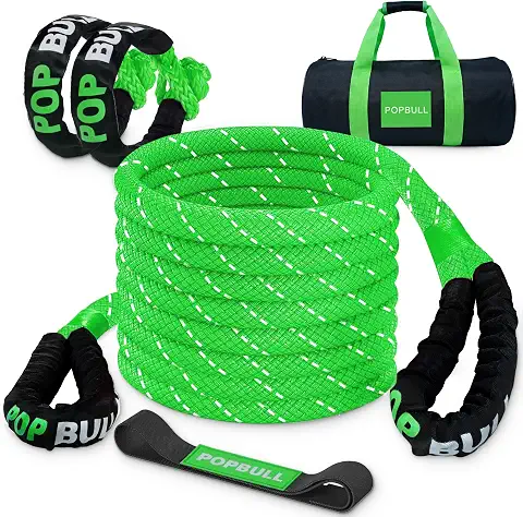 Kinetic recovery rope and soft shackles