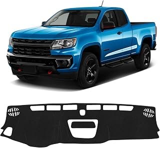 KUST Black Dash Cover for Chevy Chevrolet Colorado 2015-2021 2022 Left Hand Driving Polyester Dashboard Cover Non-Slip Center Console Dash Cover Interior Accessories for Colorado Sunshade No Glare