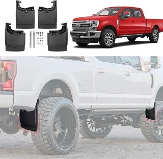 Mud Flaps for 2017-2026 Ford F-250/F-350 Super Duty Without OEM Fender Flares (Single Rear Wheels), No Drill Splash Guards Front & Rear Truck Mud Guards Accessories Set(4pcs)