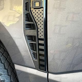 Flat Black Fender Badge Emblem Accent Decal Kit - Compatible with F250 / F350 (2023-2025) (Flat Black)