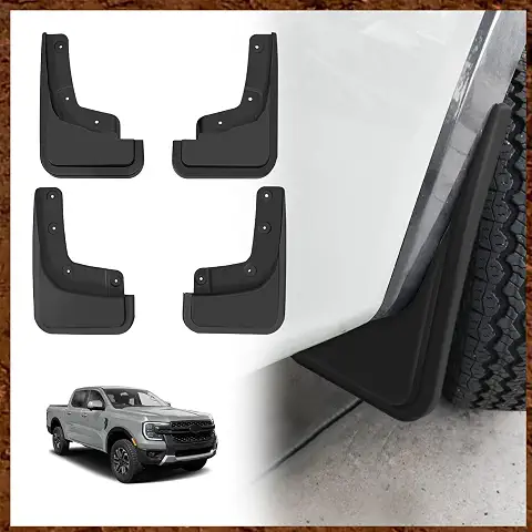Muslogy Mud Flaps for 2024-2026 Ford Ranger Accessories (Won't Fit Raptor)