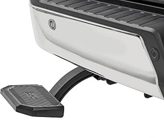 Rough Country Manual Retractable Bed Step for Ford F-150 (2021-2026) & Lightning (2022-2026) - 6" Wide Non-Slip Aluminum TailgateStep, 330 lb Capacity, Easy Bolt-On Install