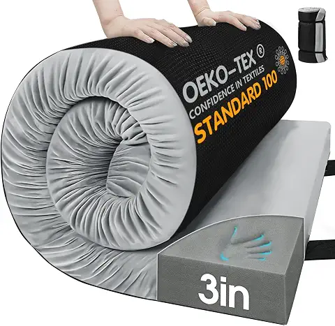 Roll-up memory-foam camping mattress