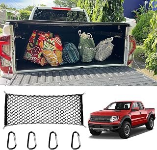 for Ford F150 Envelope Style Truck Bed Cargo Net - Fits 2013-2024 2025 2026 F150 Accessories Cargo Net for Pickup Truck Bed - Heavy Duty Carabiners