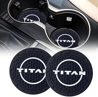 2Pcs Car Cup Holder Coaster for Titan Accessories Anti Slip Cup Holder Insert Coaster (White T)
