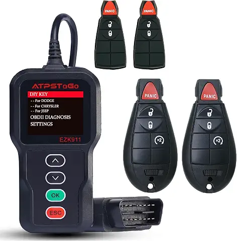 DIY Key Fob Replacement Fits for 2013 2014 2015 2016 2017 Dodge Ram 1500 2500 3500 Keyless Entry Remote Control Replace FCC ID: GQ4-53T with Interchangeable 3 & 4 Button