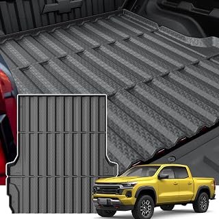 KUST Truck Bed Mat for 2023-2025 2026 Chevy/Chevrolet Colorado/GMC Canyon Accessories, 5FT Bed Liner All Weather Protection TPE Rubber Raised Edge Heavy Duty