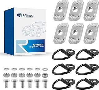 6 Sets Truck Bed Rail Bolts Nuts Cargo D-Rings Tie Down Mount Kit Fits Compatible with Nissan Frontier Titan with Utili Track Bed Rail System