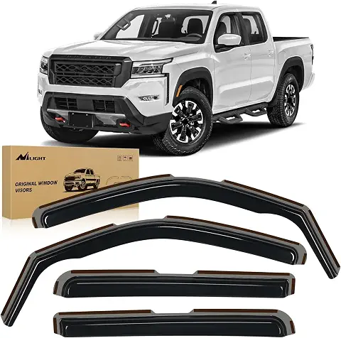 Nilight in-Channel Rain Guards for Nissan Frontier Crew Cab 2022-2026, 4PCS