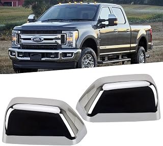 Chrome Exterior Door Top Half Tow Mirror Cap Cover for Ford Super Duty 2017-2025 F250 F350 2017-2022 F450 F550 Snap-on Towing Accessories (Ford Super Duty 2017-2026)
