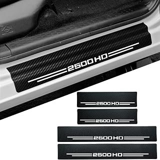 Car Door Sill Protector for GMC Sierra 2500HD Chevy Silverado 2500 HD，White