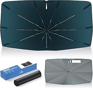 Autorder Windshield Sun Shade Umbrella for 2016-2024 Nissan Titan Accessories,Upgraded Ice Crystal Material,Easy Setup Umbrella Sunshade for Car Windshield,100% Sun Blocking