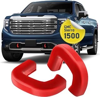 Tow Hook Cover Compatible with GMC Sierra 1500 2019, 2020, 2021, 2022, 2023, 2024, 2025 Accessories - Upgrade Design, Silicone Rubber, Red