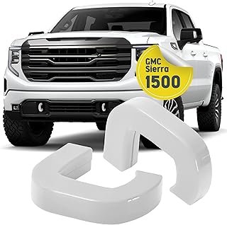 Tow Hook Cover Compatible with GMC Sierra 1500 2019, 2020, 2021, 2022, 2023, 2024, 2025 Accessories - Upgrade Design, Silicone Rubber (White)