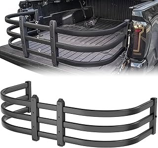 Truck Bed Extender, Aluminum Tailgate Extender, 49"-61" Adjustable Length, Drill Required, Fits for Toyota Tacoma, Chevy Colorado, GMC Canyon,Nissan Frontier, Maverick, Santa Cruz Black