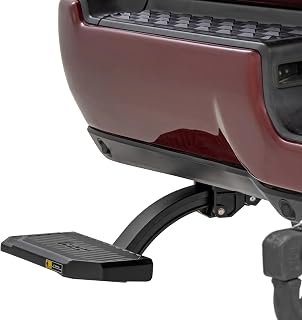 Rough Country Retractable Bed Step for Ram 2500/3500 (2019-2025) - Manual Pull Tailgate Step, Non-Slip Truck Step