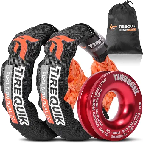 Orange soft-shackle and recovery-ring kit