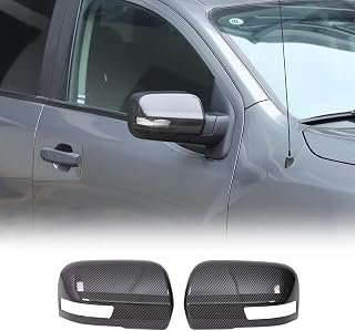 Door Rear View Mirror Cover Compatible with Nissan Titan 2016-2023, ABS Auto Exterior Side Rearview Mirror Protective Trim Cap Accessories, 2Pcs with turn light style (Carbon Fiber Pattern)