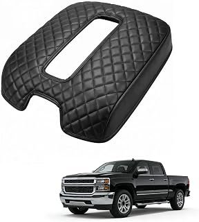 Center Console Cover for 2014-2018 Chevy Silverado/GMC Sierra 1500 2500 3500 and 2015-2019 Tahoe/Yukon/Suburban, Middle Console Armrest Leather Protective Cover (for Bucket Seat Consoles Only)