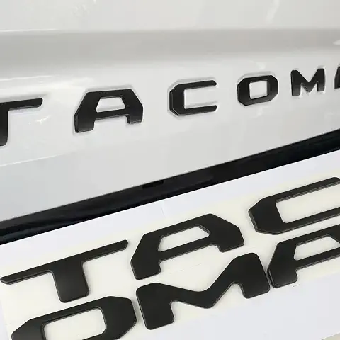 Pukonger Tailgate Insert Letters Compatible with Tacoma 2024 2025 2026 3D Emblems with Strong 3-m Adhesive Matte Black