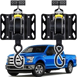 2PCS Retractable Ratchet Straps for 2015-2026 Ford F150 & Raptor, 10 Ft Super Duty Truck Self Retracting Tie Down Anchor Auto Ratchet Straps Replacement for F-150/F250/F350/F450/F550 Bed Accessories