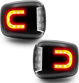White LED License Plate Lights with Red U-shaped Light Strip Rear Bumper Tag Lamp Assembly Compatible with Nissan 2007-2019 Frontier, 2008-2015 Armada, 2007-2015 Titan/Xterra, Pack of 2