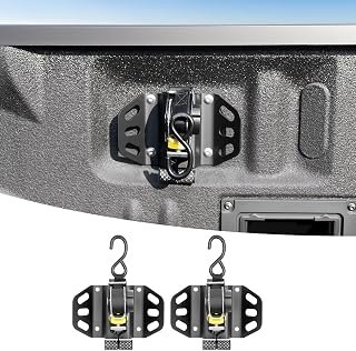 2PCS Ultimate Retractable Ratchet Straps Compatible with Ford F150 / Raptor 2015-2025, Super Duty 2017-2025 with Boxlink Accessories, Bed Mount Bolt on Self Retracting Tie Down Straps