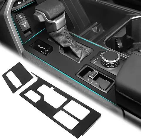2PCS Central Control Gear Shift Panel Trim Cover Compatible with Toyota 2022-2025 2026 Tundra & Sequoia Accessories Center Console Cover Protection Gear Shift Control Anti-Scratch Panel