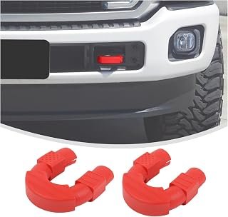 Linskip Tow Hook Cover for 2008-2016 Ford F250 F350 F450 F550, Flag Pattern Rubber Bumper Hook Sleeve Protector for F250 F350 F450 F550 Super Duty Exterior Accessories Red