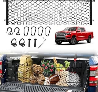 Karltys Truck Bed Cargo Net for Nissan Frontier 2022-2025 2026 Accessories, Envelope Style Pickup Truck Bed Cargo Net, Elastic Heavy Duty Nylon Mesh Storage Netting Organizer