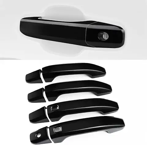 DLOEVG Car Door Handle Covers Compatible for 2019-2023 2024 2025 2026 Chevy Silverado/GMC Sierra 1500 2500HD 3500HD Accessories for Coloroda 2024 2025 2026 with 2 Holes for Auto Lock (Glossy Black)
