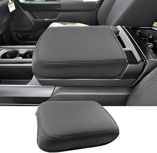 2023-2026 2027 F-250/F-350/F-450 Super Duty Center Console Cover (Fits Bucket Seats Only), Waterproof &Comfy Leather Armrest Cover 2024 2025 2026 F250 F350 F450 Super Duty Accessories