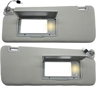Driver & Passenger Side Sun Visor with Light Replacement Fits for Nissan Titan 2004-2024 QX56 Armada 2004-2014 with Light 96401-EZ70B 96401-EZ70B Color Gray (Driver & Passenger Side)