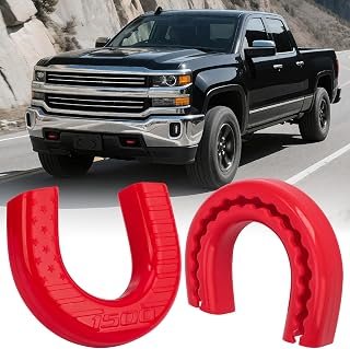 Tow Hook Covers Compatible with Chevy Silverado 1500, Red