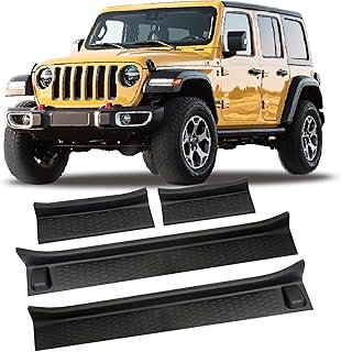 4PCS for Jeep Gladiator Door Sill Guards Kit for 2018-2026 Jeep Wrangler Accessories Door Entry Guard Protector for 2020-2025 Jeep Gladiator JT Accessories Car Door Sill Protector for Jeep Wrangler JL