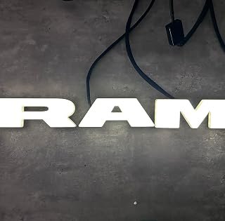 2019–2025 RAM 2500 3500 4500 Lighted Grille Emblem – LED Front Badge, Black Finish, Plug & Play Illumination