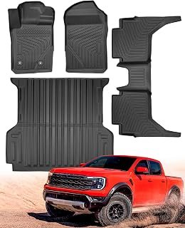 Full Set 2024 2025 2026 Floor Mats for Ford Ranger (5ft Short Bed Mat)