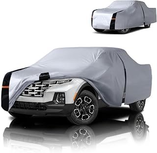 Multi-Layer Hyundai Santa Cruz Truck Cover, Custom fit Santa Cruz 2021-2026 Crew Cab Short Bed(4.3') Car Cover Waterproof All Weather, Full Exterior Cover Rain Wind and UV Protection with Door Zipper